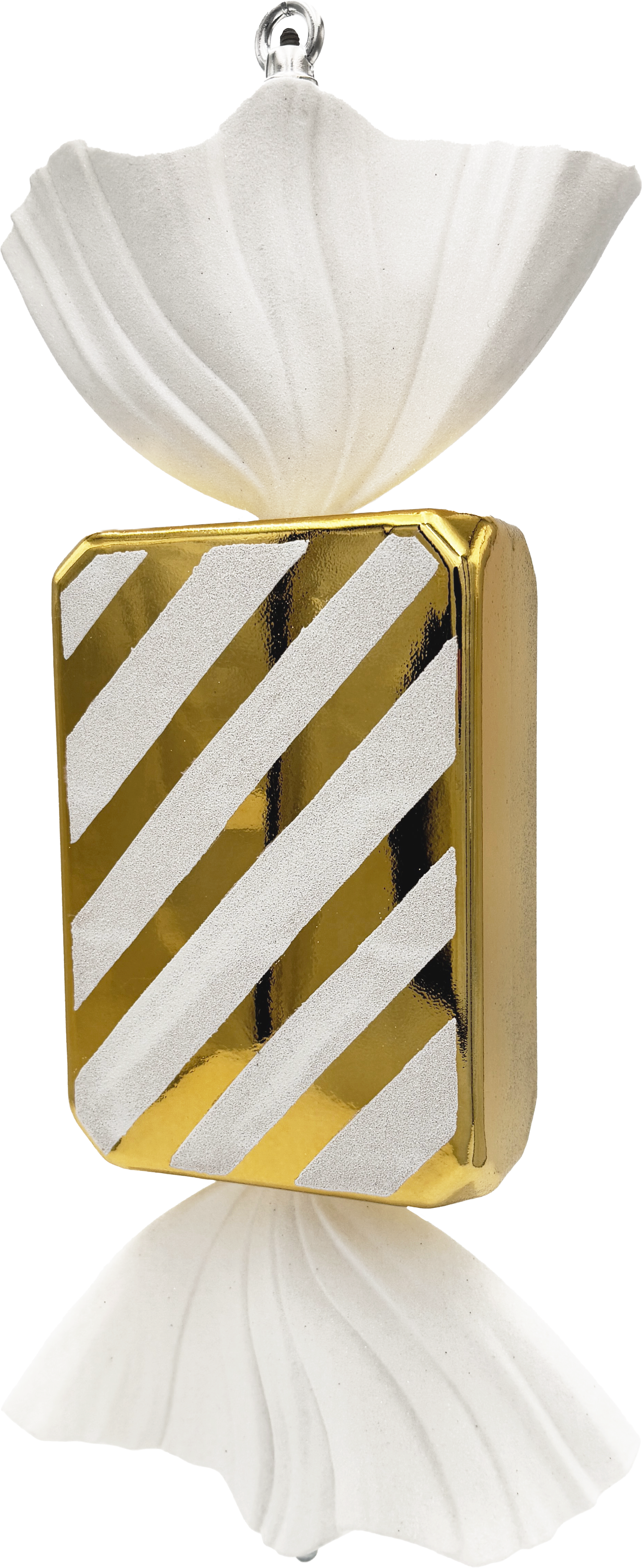 Kula karamell rektangulär, 45cm, guld/vitglitter