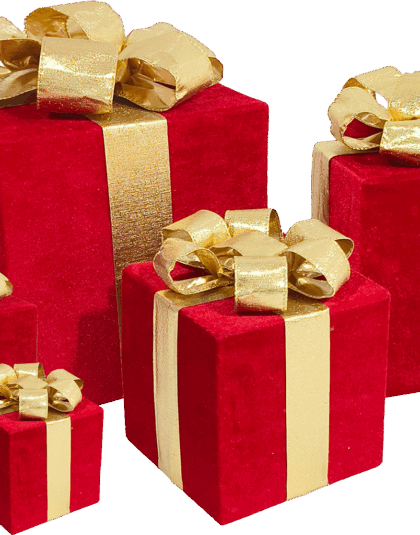 Julpaket i 5-pack RÖD/GULD, 20/30/40/50/60cm